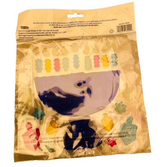 Hanukkah Gel Decoration Set With Glow In The Dark Flames - Picture 3 of 5